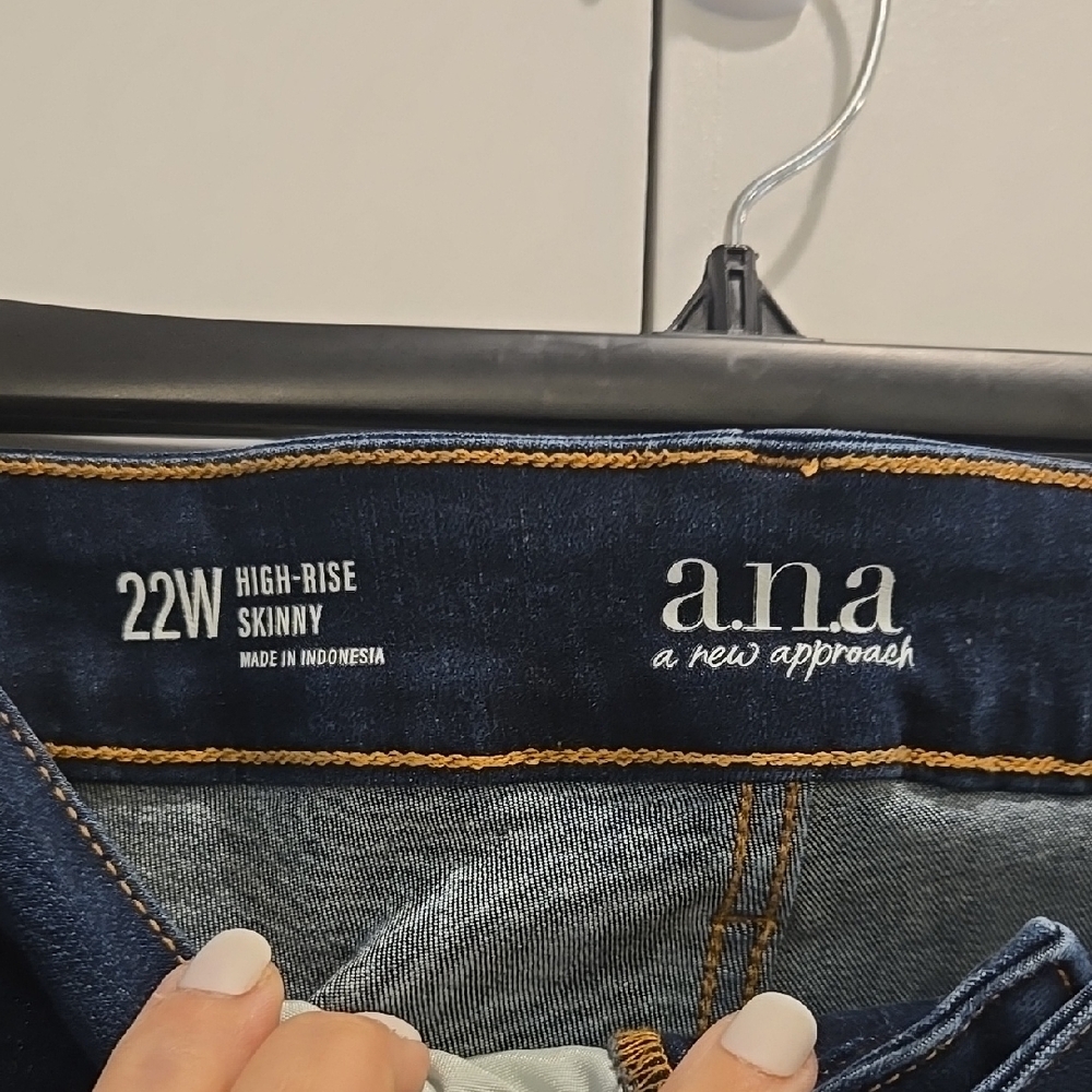 a.n.a Blue Skinny Jeans High-Waisted Stretch - Picture 3 of 9